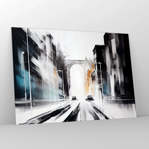 Quadro su vetro - Studio di città: architettura e movimento - 100x70 cm