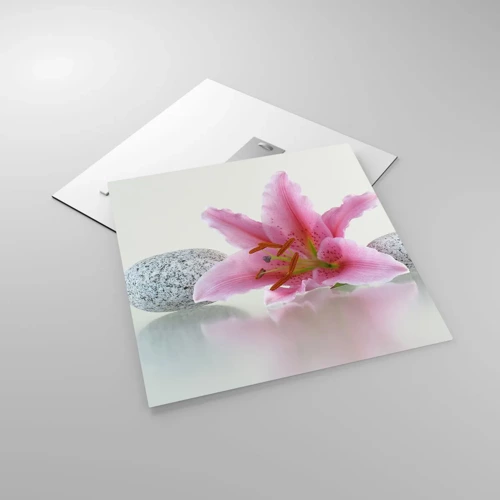 Quadro su vetro - Studio in rosa, grigio e bianco - 50x50 cm
