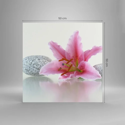 Quadro su vetro - Studio in rosa, grigio e bianco - 50x50 cm