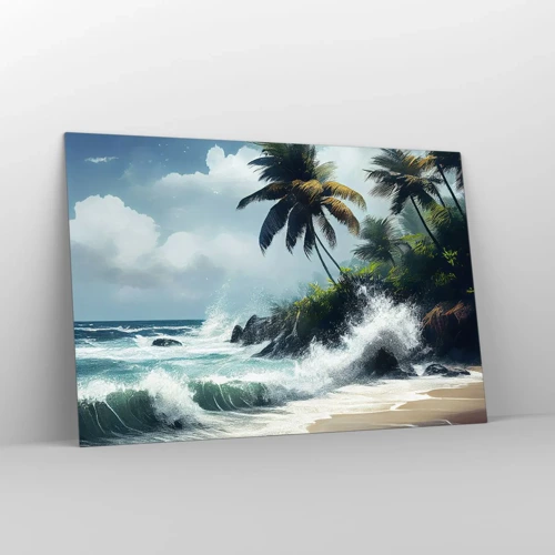 Quadro su vetro - Sulla riva tropicale - 120x80 cm