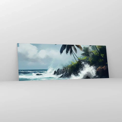 Quadro su vetro - Sulla riva tropicale - 140x50 cm