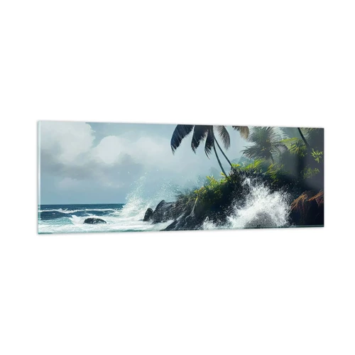 Quadro su vetro - Sulla riva tropicale - 90x30 cm
