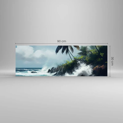 Quadro su vetro - Sulla riva tropicale - 90x30 cm