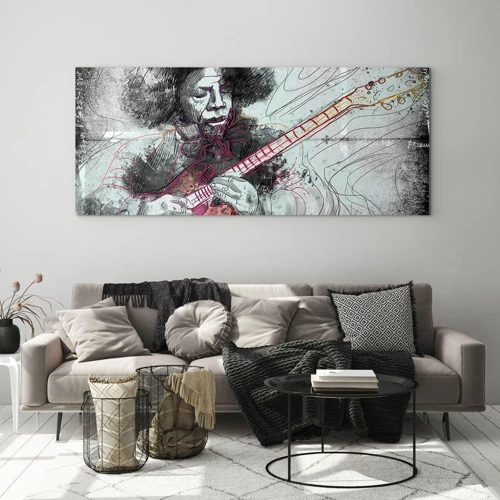 Quadro su vetro - Sulle onde della musica - 120x50 cm