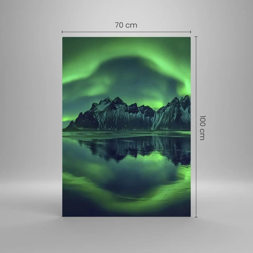 Quadro su vetro - Tra le braccia dell'aurora boreale - 70x100 cm