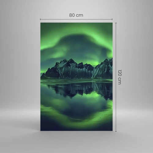 Quadro su vetro - Tra le braccia dell'aurora boreale - 80x120 cm