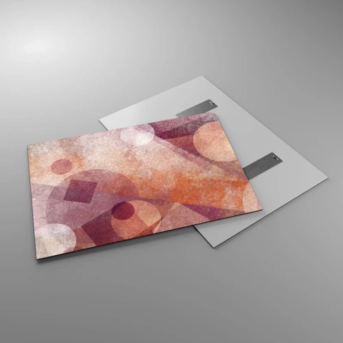 Quadro su vetro - Trasformazioni geometriche in rosa - 100x70 cm