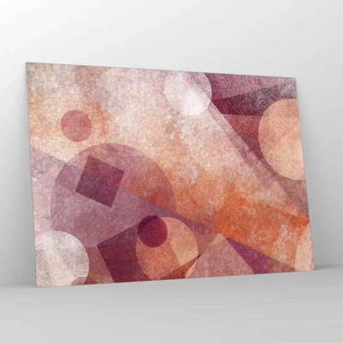 Quadro su vetro - Trasformazioni geometriche in rosa - 100x70 cm