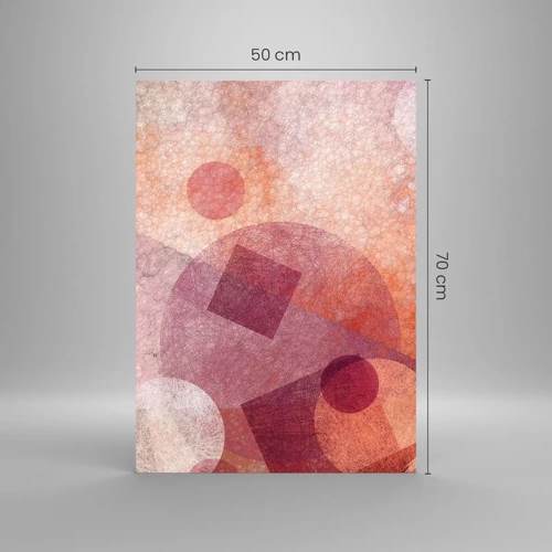 Quadro su vetro - Trasformazioni geometriche in rosa - 50x70 cm