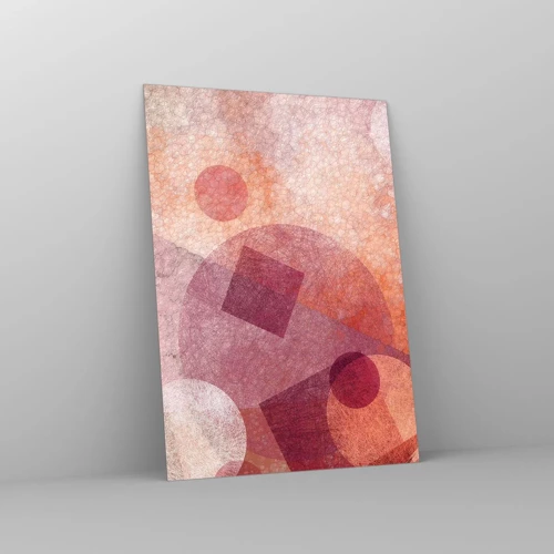 Quadro su vetro - Trasformazioni geometriche in rosa - 50x70 cm