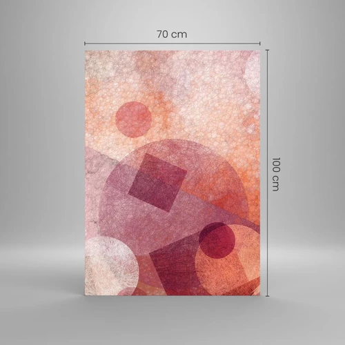 Quadro su vetro - Trasformazioni geometriche in rosa - 70x100 cm