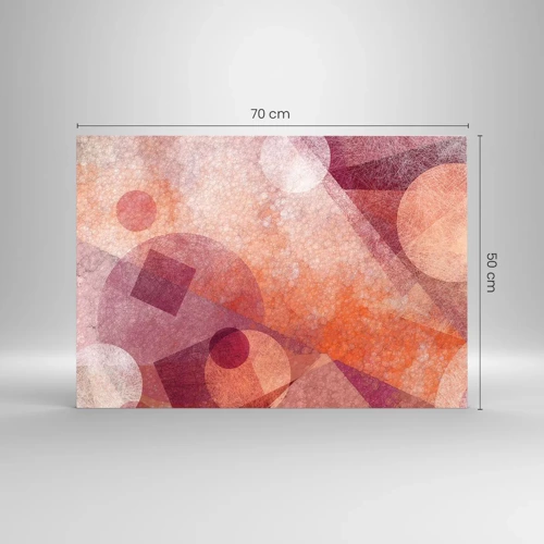 Quadro su vetro - Trasformazioni geometriche in rosa - 70x50 cm