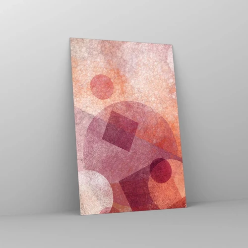 Quadro su vetro - Trasformazioni geometriche in rosa - 80x120 cm
