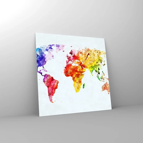 Quadro su vetro - Tutti i colori del mondo - 30x30 cm