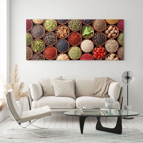 Quadro su vetro - Tutti i gusti del mondo - 100x40 cm