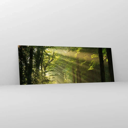Quadro su vetro - Un attimo nel bosco - 140x50 cm