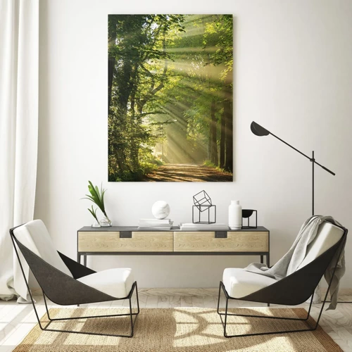 Quadro su vetro - Un attimo nel bosco - 70x100 cm