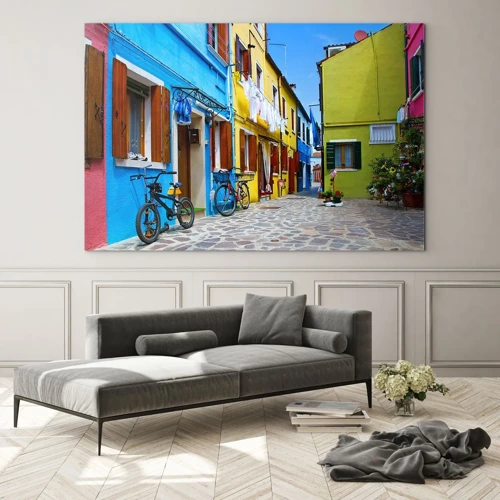 Quadro su vetro - Un dolce angolo color pastello - 120x80 cm