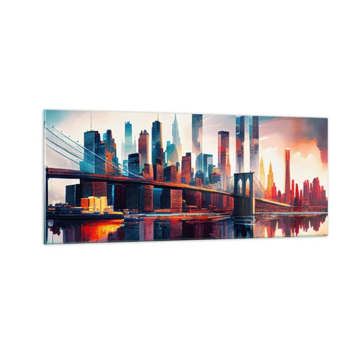 Quadro su vetro - Una New York spettacolare - 100x40 cm