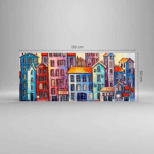 Quadro su vetro - Una città da favola - 120x50 cm