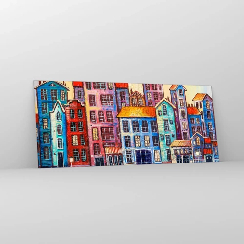 Quadro su vetro - Una città da favola - 120x50 cm