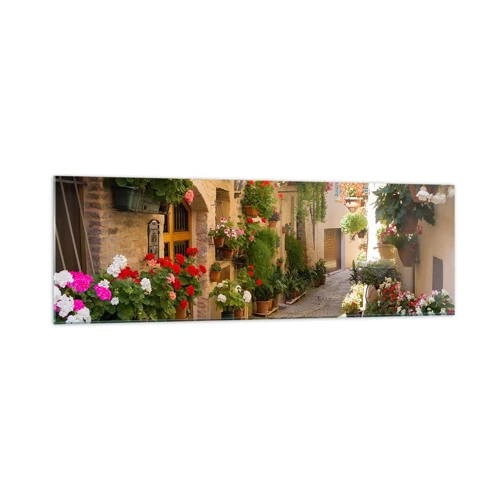 Quadro su vetro - Un'esplosione di fiori - 160x50 cm