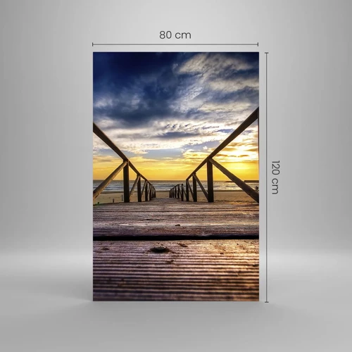 Quadro su vetro - Verso la spiaggia silenziosa al tramonto - 80x120 cm