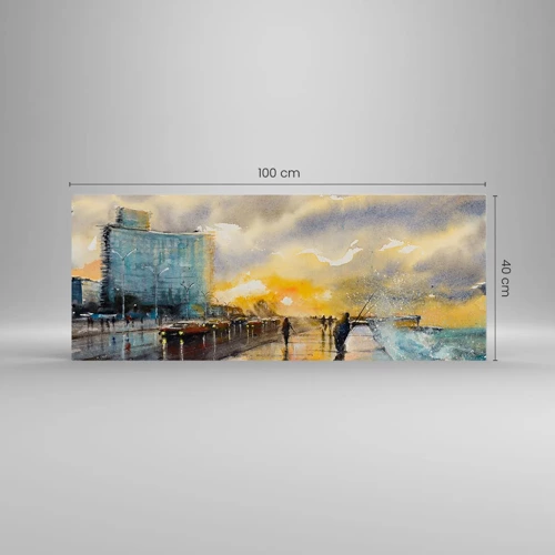 Quadro su vetro - Vita sulla costa - 100x40 cm