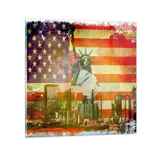 Quadro su vetro - Viva l'America! - 50x50 cm