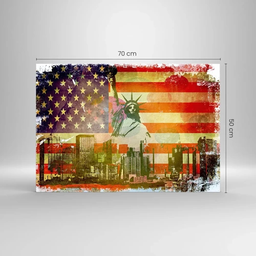 Quadro su vetro - Viva l'America! - 70x50 cm