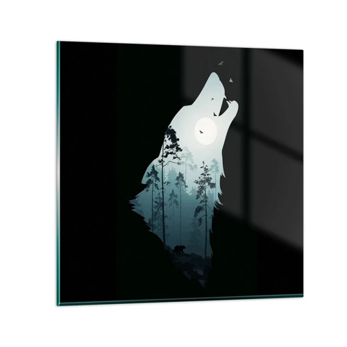 Quadro su vetro - Voce di una notte boschiva - 30x30 cm
