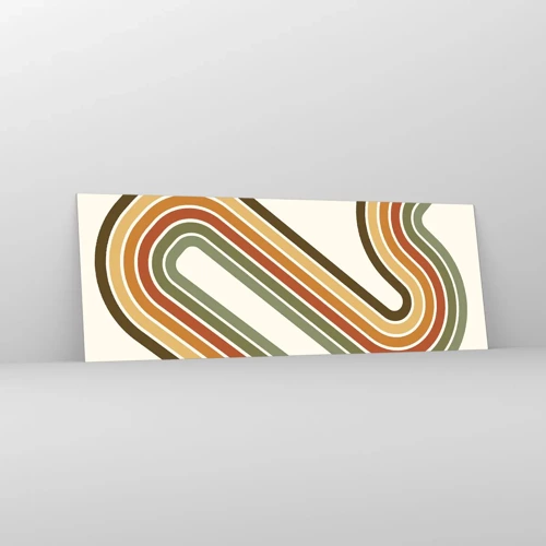 Quadro su vetro - Zig zag fino alla meta - 140x50 cm