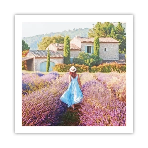 Poster - La ragazza nella lavanda - 60x60 cm