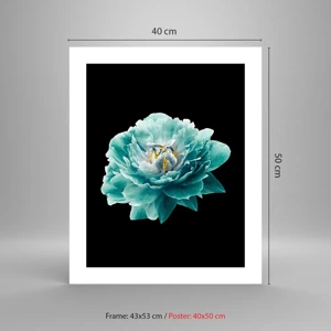 Poster - Petali blu e oro - 40x50 cm