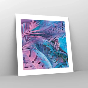 Poster - Tropici in rosa e blu - 40x40 cm