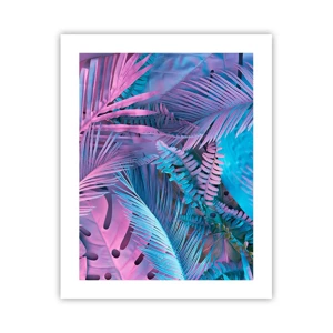 Poster - Tropici in rosa e blu - 40x50 cm