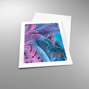 Poster - Tropici in rosa e blu - 40x50 cm