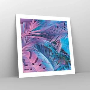 Poster - Tropici in rosa e blu - 50x50 cm