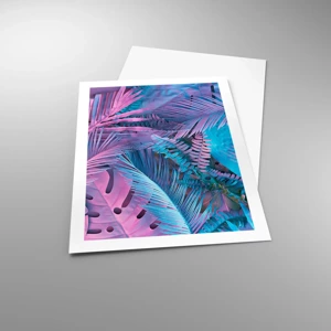 Poster - Tropici in rosa e blu - 50x70 cm