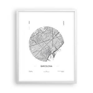 Poster in cornice bianca - Anatomia di Barcellona - 40x50 cm