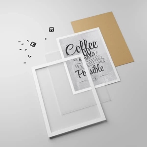 Poster in cornice bianca - Come non amare il caffè - 40x50 cm