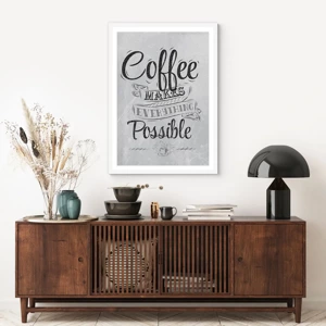 Poster in cornice bianca - Come non amare il caffè - 40x50 cm