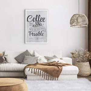 Poster in cornice bianca - Come non amare il caffè - 61x91 cm