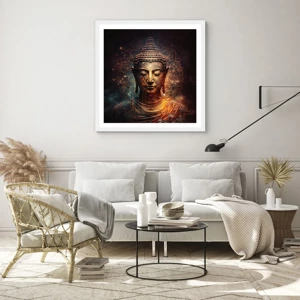 Poster in cornice bianca - Equilibrio spirituale - 60x60 cm