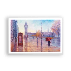 Poster in cornice bianca - Giorno d'autunno a Londra - 91x61 cm