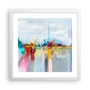 Poster in cornice bianca - Il ponte della gioia sul fiume della vita - 40x40 cm