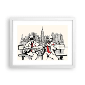 Poster in cornice bianca - Improvvisare a New York - 40x30 cm