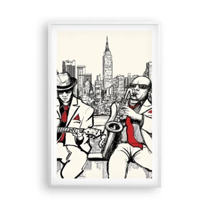 Poster in cornice bianca - Improvvisare a New York - 61x91 cm