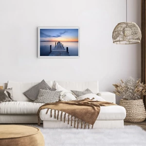 Poster in cornice bianca - La calma di un dolce tramonto - 70x50 cm