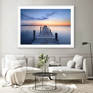 Poster in cornice bianca - La calma di un dolce tramonto - 70x50 cm